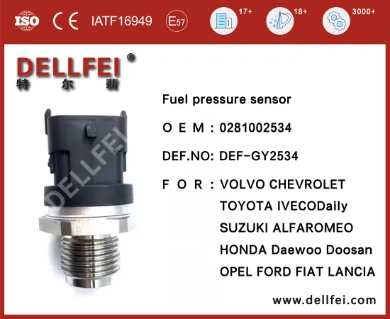 Fuel Pressure Sensor 0281002534 Fit forALFAROMEO,CHEVROLET,FIAT,FORD,HONDA,IVECODaily,LANCIA,OPEL,SUZUKI,TOYOTA,VOLVO