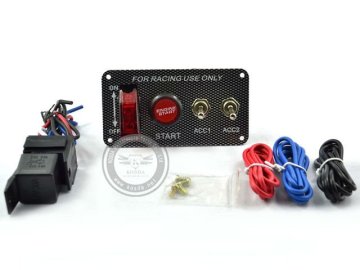 Racing Car 12V Ignition Illuminate Switch Panel Engine Start Push Button Toggle