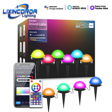 Tuya Smart RGBIC Ground String Lights - Outdoor Waterproof Music Sync Garden Lights