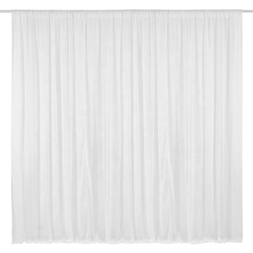 Shaoxing Textile Soft White Polyester Rectangle Chiffon Backdrop Curtain