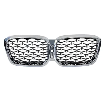 X3 X4 Series Diamond Grill G01 G02 Full Silver Star Car Front Bumper Grille