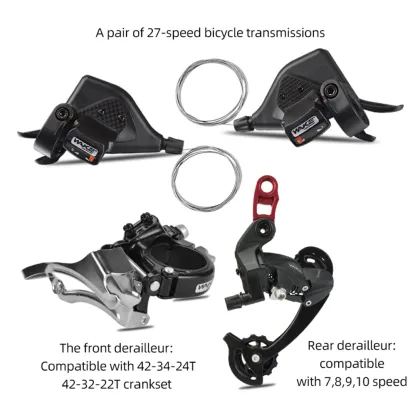 Bicycle Derailleur Set 24/27/30 Speed Shifters MTB Aluminum Alloy Transmission WAKE Bike Derailleur