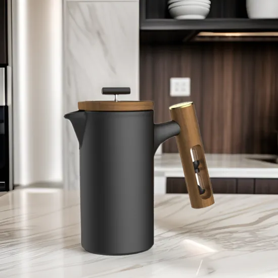 Ceramic Coffee Pot with Wooden Timer - DHPO 600ml French Press