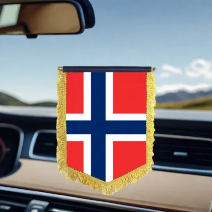 Sunshine Custom Logo Double-Sided Car Dashboard Flags for International Exchange