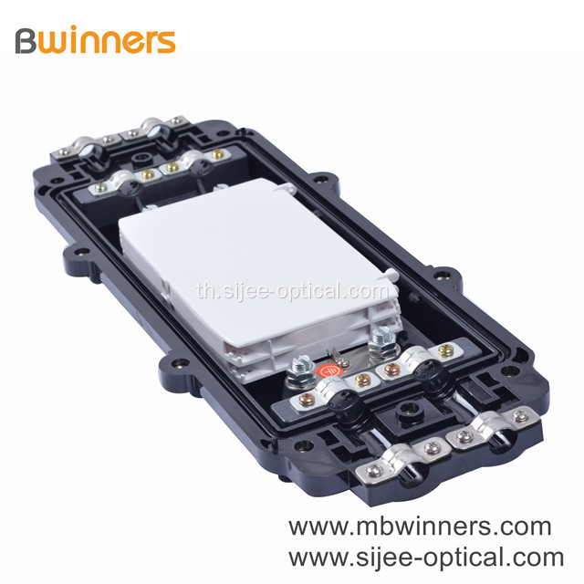 Ip67 96 แกนใยแก้วนำแสงกลางแจ้งสิ่งที่ส่งมาแนวนอนกล่องต่อสายปิดประกบกันของสายเคเบิล