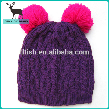 children winter knitted hat baby pompom hats