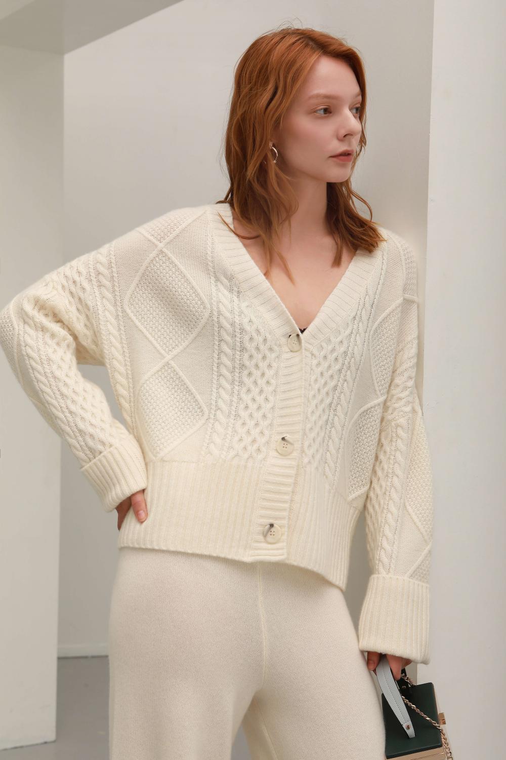 Women's casual cashmere cardigan