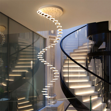 Langit -langit gantung modern LED Chandelier untuk ruang tamu dan tangga