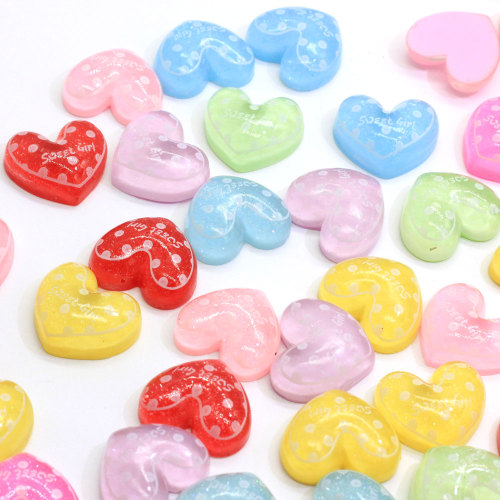 Glitter Peach Heart Resin Charms Love Heart Flatback Resin Cabochons For Phone Shell or Choildren Hair Accessories Υλικά