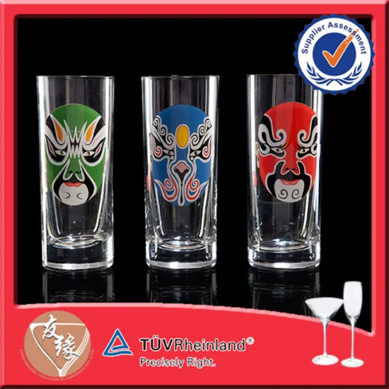 Round High Quality Old Fashioned Crystal Glassware Beijing Opera Facial Makeup
