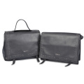 Whitney Large Studded Leather Convertible Tote Bag Black