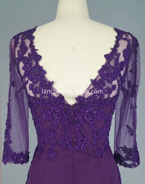 dress purple back detail