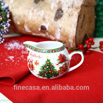 360CC Christmas Design New Bone China Ceramic Christmas Milk Jug