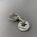 Customized Metal Supermarket Token Deduction Carabiner Keychain with Offset or Silk Screen Printing
