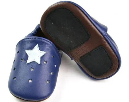 Wholesale Sheepskin Leather Infant Shoes Star Baby Casual Shoes