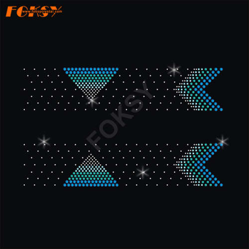 Triangle Shape Cheer Bows Rhinestone Motif with V Tail