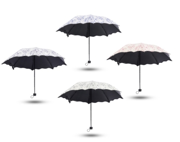 Women Anti UV Sun Protection Windproof Flower Umbrella