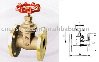 BRASS 5K FRAN SLUICE VALVE