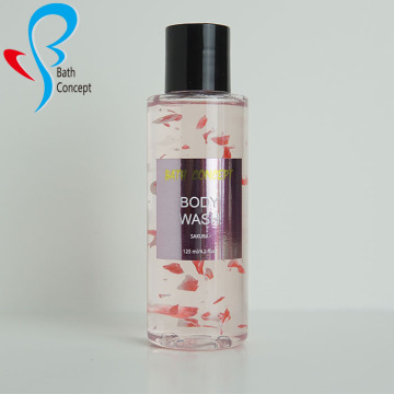Private Label Custom Rose Whitening Shower Gel Body Wash with Petals