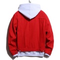 Chaqueta de mezclilla roja para hombre rentable personalizada