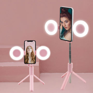 Professional USB Portable Phone Fill Light for Beauty Selfies with Tripod and 360 Rotation Foldable LED Ring Light Stand