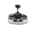 Ventilateur de plafond rétractable noir avec ampoules