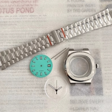 Kasing jam tangan yang dimodifikasi 41mm dengan kaca safir, dial bercahaya, gerai seiko NH35 pengganti set penuh