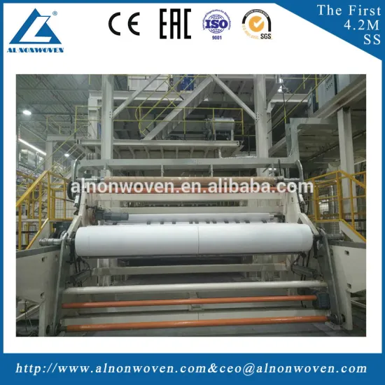 AL-3200mm S 3.2m Single Beam PP Spunbond Non Woven Fabric Making Machine for Shopping Bags , Shoes Bags