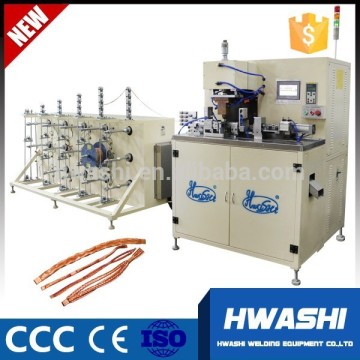 HWASHI Welding Square shape , Automatic copper wire braid welding machine