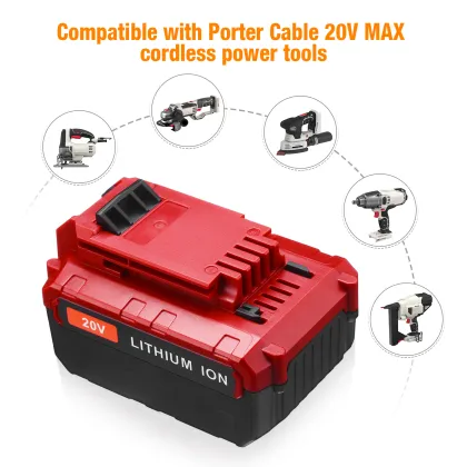 6000mAh Rechargeable Li-ion Batteries for Porter Cable 20V Power Tools