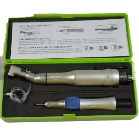 Portable Dental Handpiece Kit - Low Speed Contra Angle Handpiece with Push Button