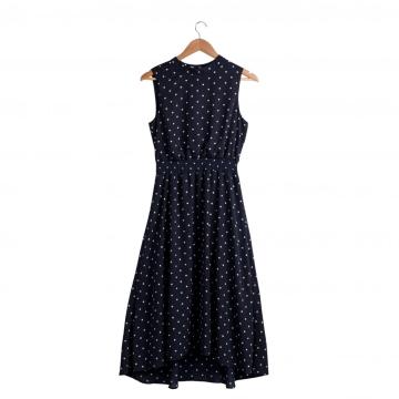 Sexy dot Print Dress Women's smocking maxi Dress