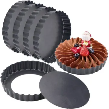 Non-Stick Carbon Steel 4 Inch Mini Tart & Quiche Pan Set - Safety Certified