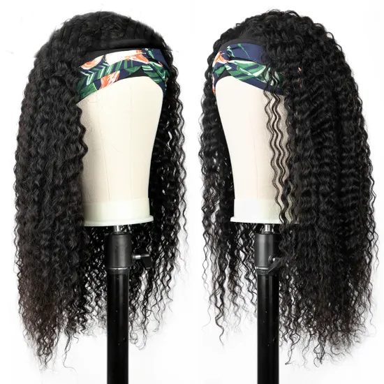 Selling Wholesale Fashion 150% Density With human hair wig Non lace Headband human hair Wig for black women peruvian glueless
