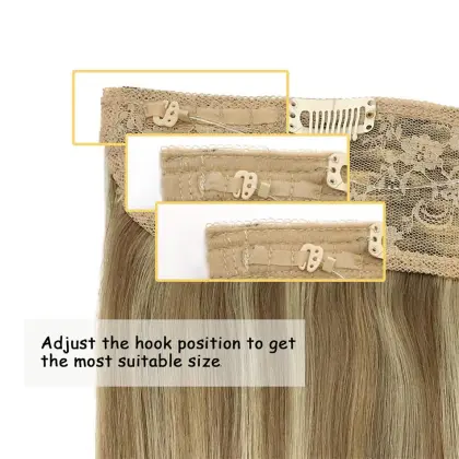 Drop shipping Own Band Remy Halo Hair Piece Highlight Color Silk Straight Real Brazilian Human Hair Halo Hair Extension