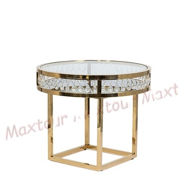 Eleganter goldener Edelstahl runder Couchtisch für Hochzeit Villen und Wohnzimmer