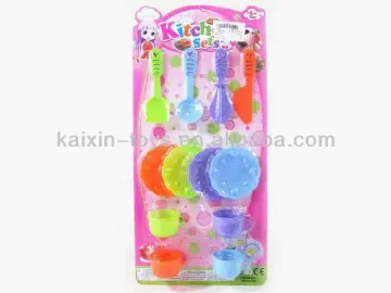 10185317 low price plastic kitchen toy Tableware Set with EN71
