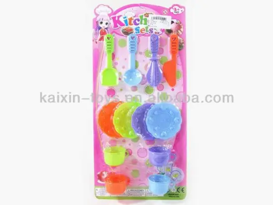 10185317 low price plastic kitchen toy Tableware Set with EN71
