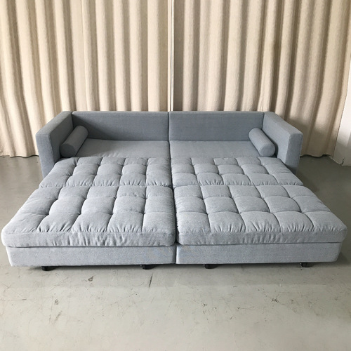 Katil Sofa Dua Tempat Duduk Lurus Fabrik Moden dengan Storan