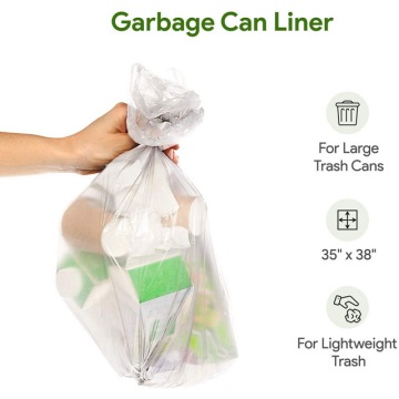 Extra Large Heavy Duty Clear Plastic Garbage Bag