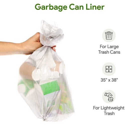 Extra Large Heavy Duty Clear Plastic Garbage Bag