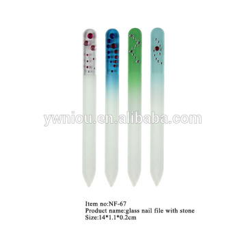 14cm crystal glass nail files with stone