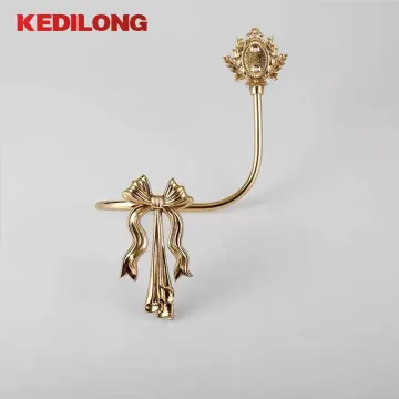 Luxury Gold Angel Wing and Brass Bow Curtain Hooks: American Style Nordic Design