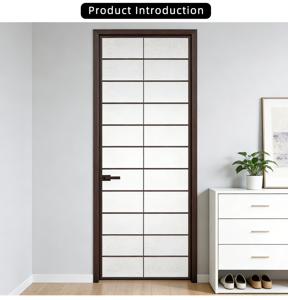 Single Panel Grid Frosted Glass Swing Door YJ-P021 X