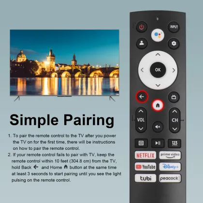 Infrared TV Remote Compatible with All Hisense 4K ULED HD/UD Android Smart TV
