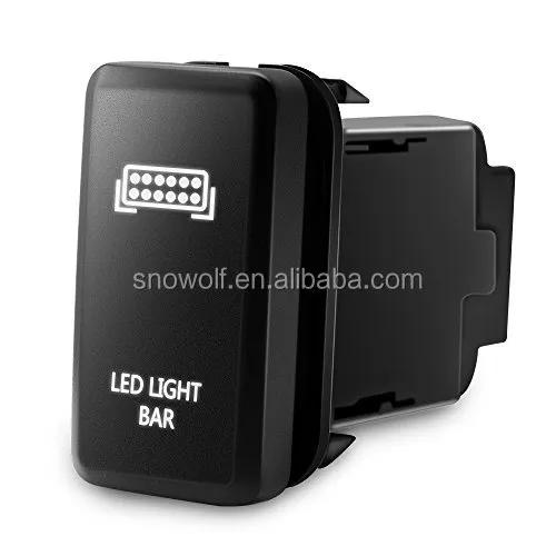 12V Fog Lamp LED Light Bar Switch with Green 5-Pole Connector for Automobile