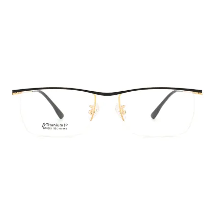 Inventory Optical Eyeglasses Titanium Half Rim Eyewear Frame