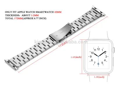 Replacement 38mm 42mm Staines Steel Watch Strap For Apple Watch Band