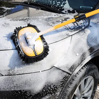 Telescopic Car Wash Mop Kit with Rotating Microfiber Brush