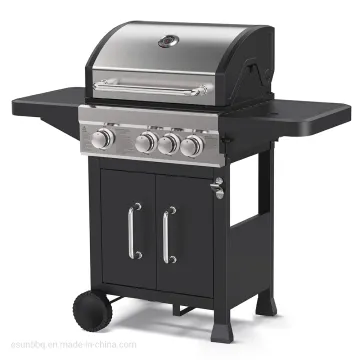 Esun 3 Burner Outdoor Gas Barbecue Grill with Side Burner and Cabinet Factory Direct